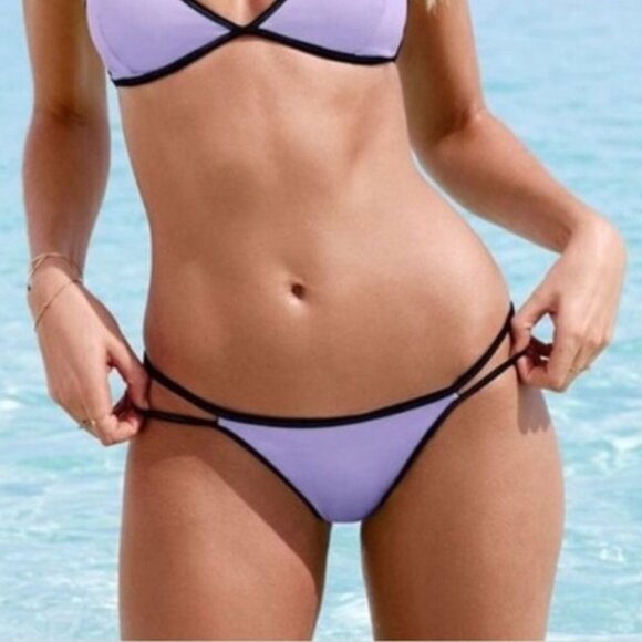 Victoria's Secret Other - Victoria's Secret Lavender & Black Bikini bottoms
